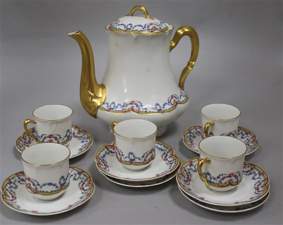 A Limoges porcelain coffee set